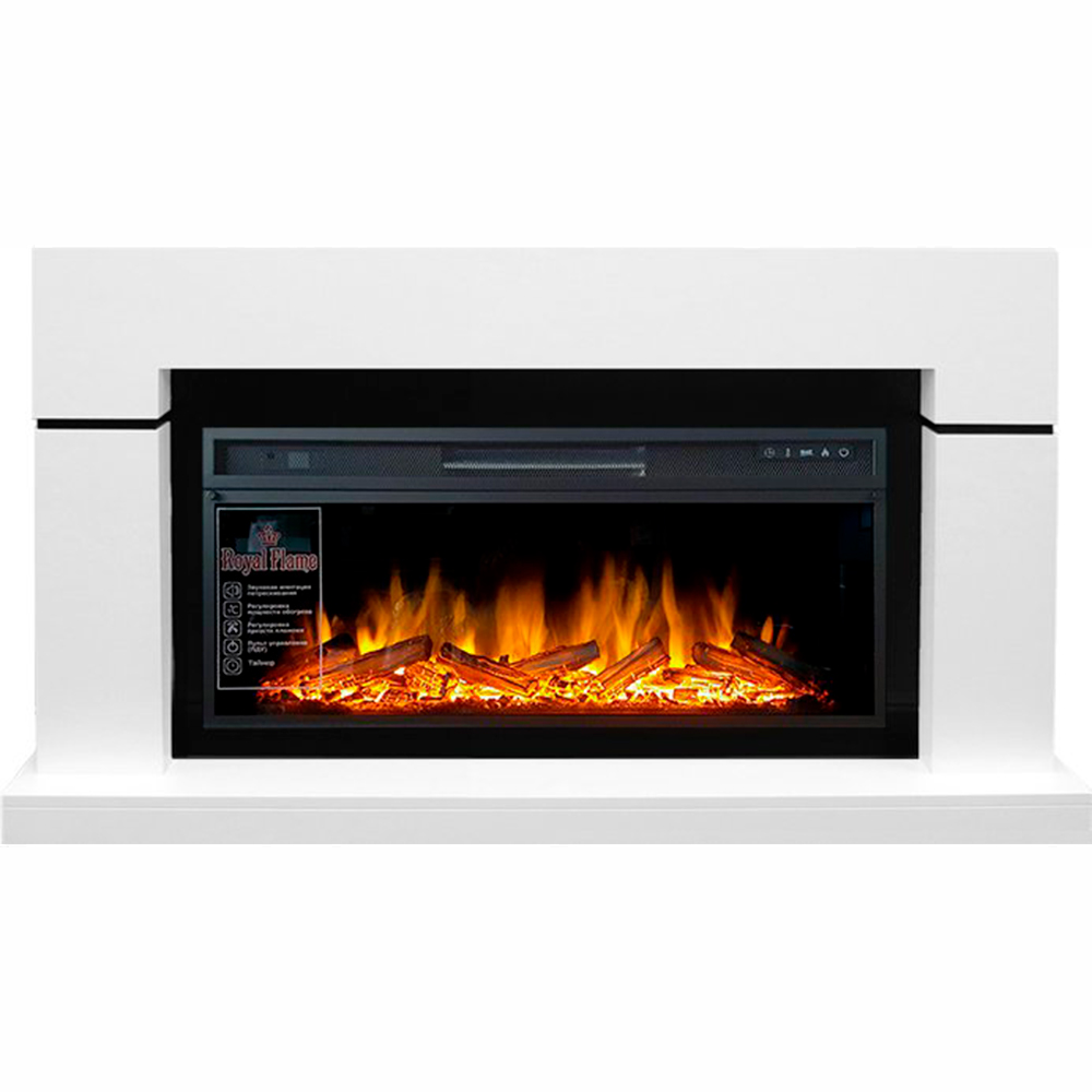 Каминокомплект Royal Flame  Lindos - Белый (Ширина 1470мм) с очагом Vision 42 LOG LED