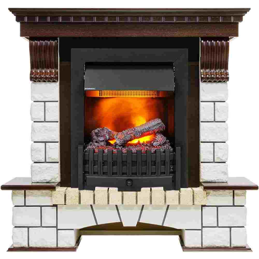 Каминокомплект Dimplex Pierre Luxe - Темный дуб / Белый (Высота 1050мм) с очагом Danville Black FB2