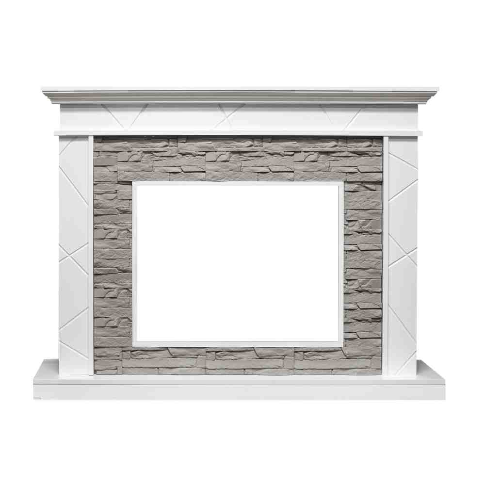 Портал Royal Flame  Basel - Белый / Сланец серый