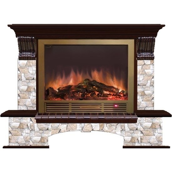 Каминокомплект Glenrich Бостон Sharm 33 brass дуб