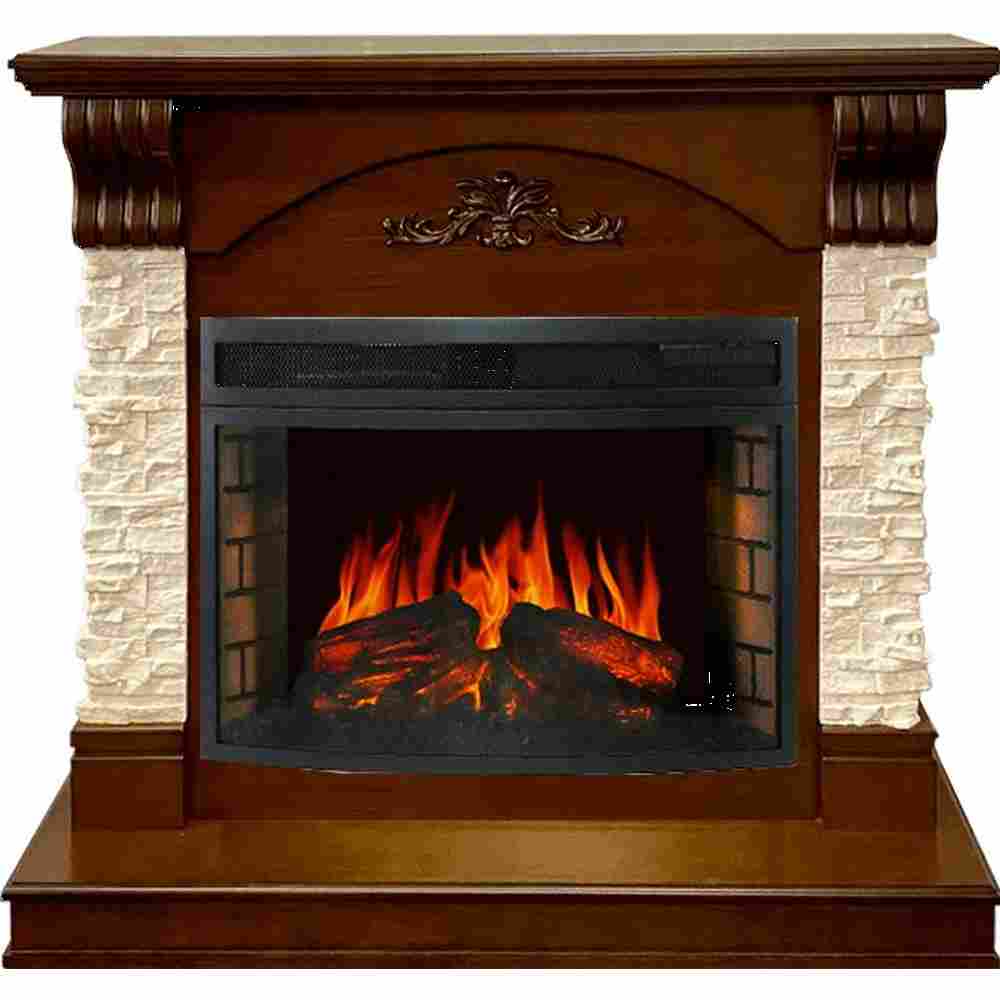 Каминокомплект Royal Flame  Prague - Темный дуб/Сланец бежевый с очагом Dioramic 25 LED FX