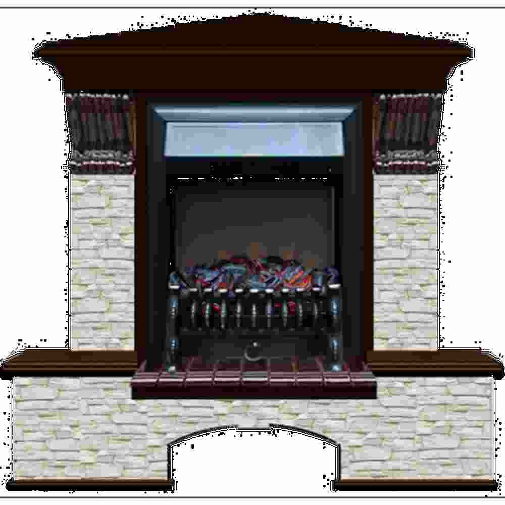 Каминокомплект Glenrich Бостон К угловой (Fobos black) дуб