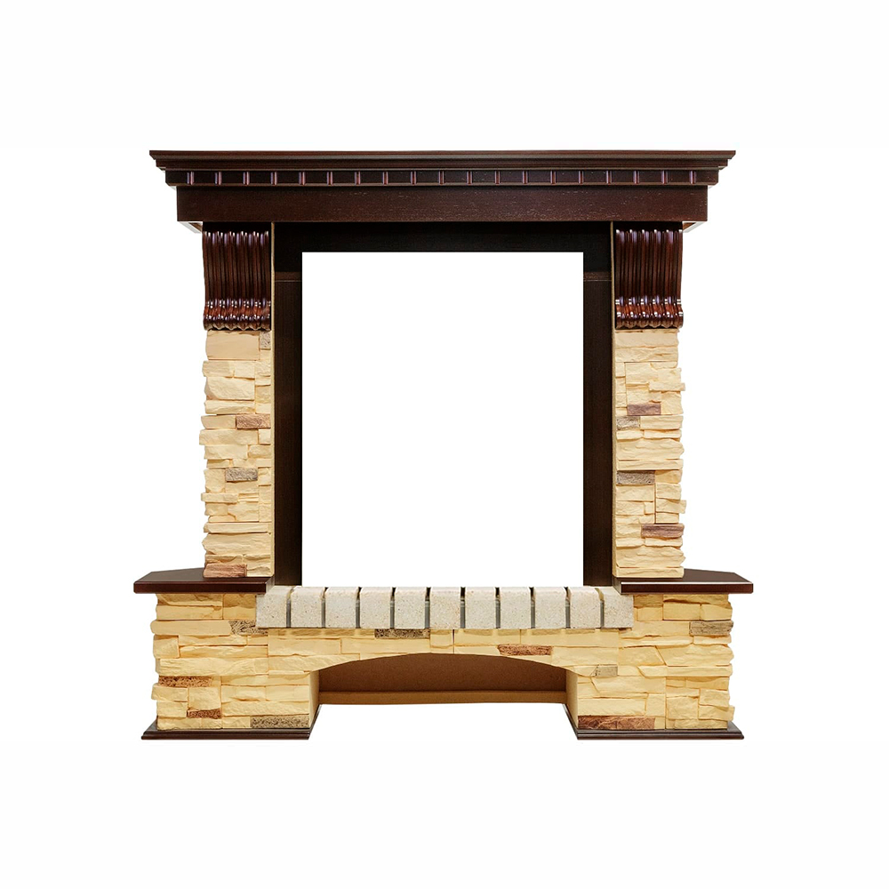 Каминокомплект Dimplex Pierre Luxe угловой - Темный дуб / Сланец (Высота 1050мм) с очагом Cavendish