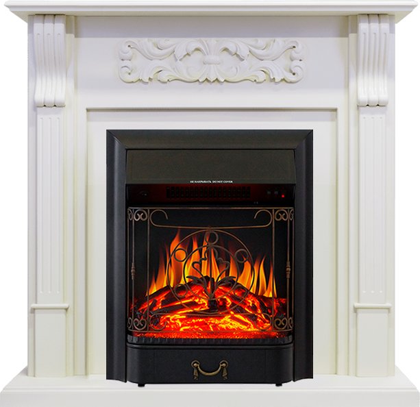 Каминокомплект Royal Flame  Venice - Фактурный белый с очагом Majestic FX Black