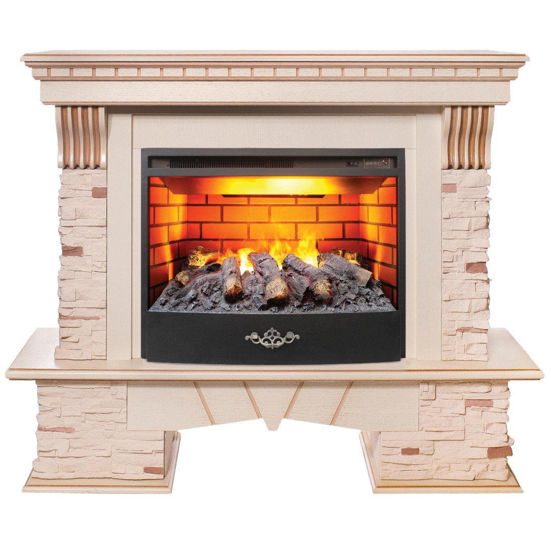 Электрокамин RealFlame  Sorento 25,5 WT с очагом FireStar 25,5 3D