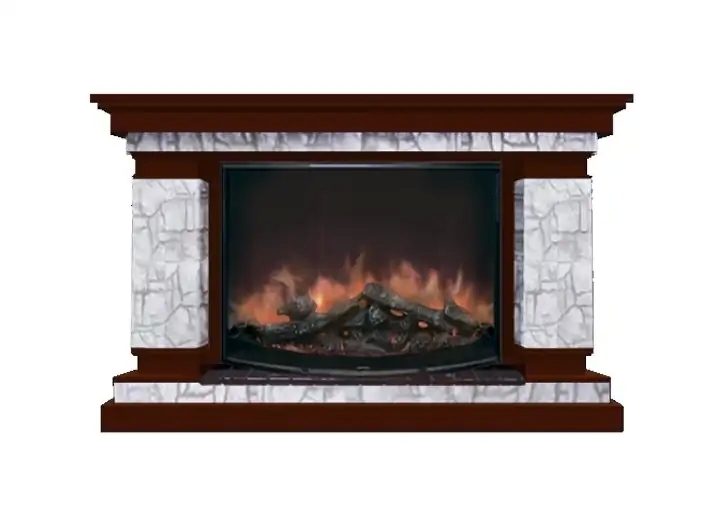 Каминокомплект Glenrich Лорд 36 (Rondo S36) старый город красное дерево