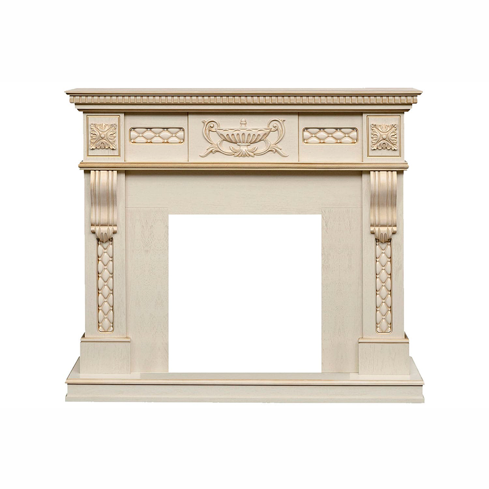 Каминокомплект Royal Flame  Corsica - Слоновая кость с патиной (Ширина 1100) с очагом Aspen Gold
