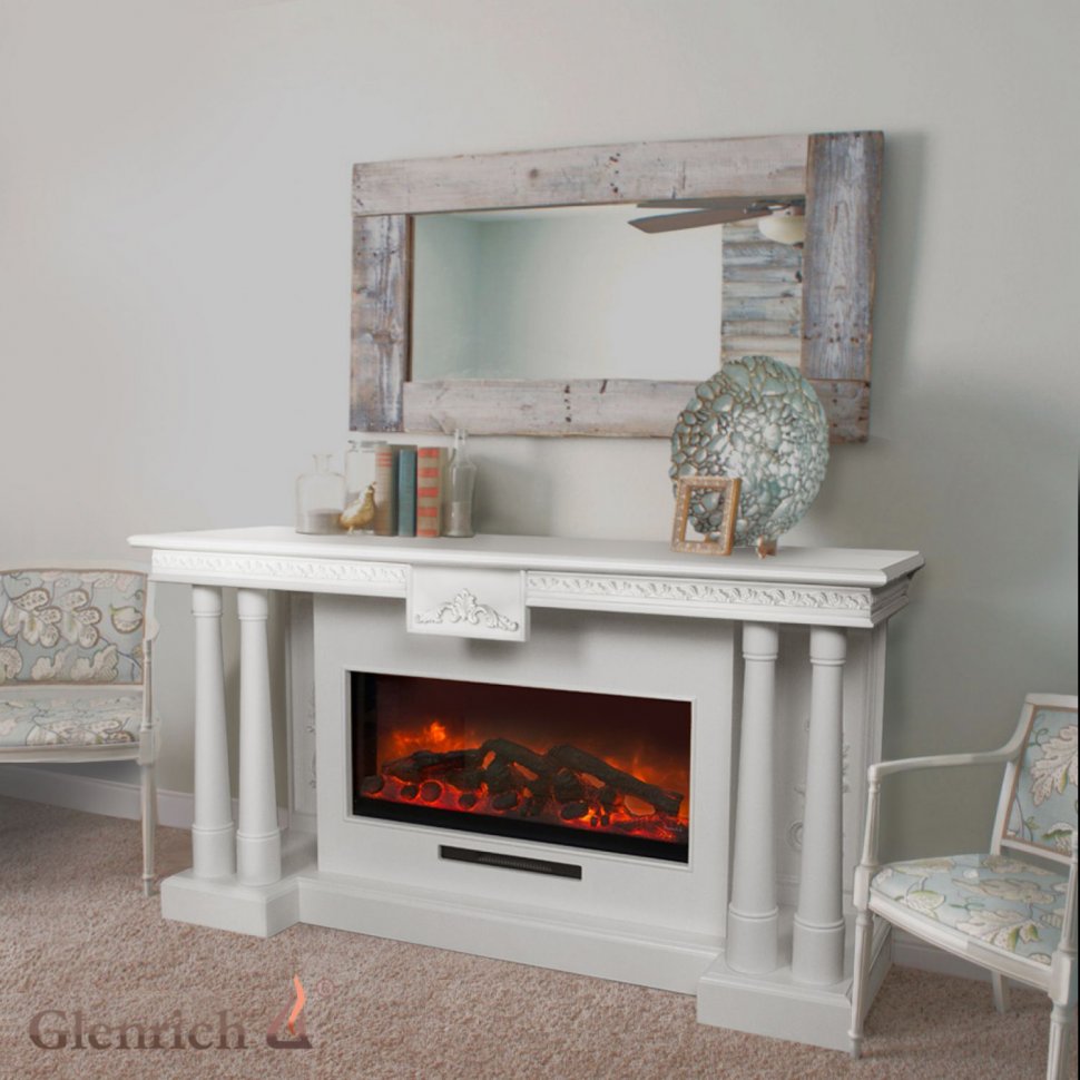 Каминокомплект Glenrich Роял Delux Premier S87 белый