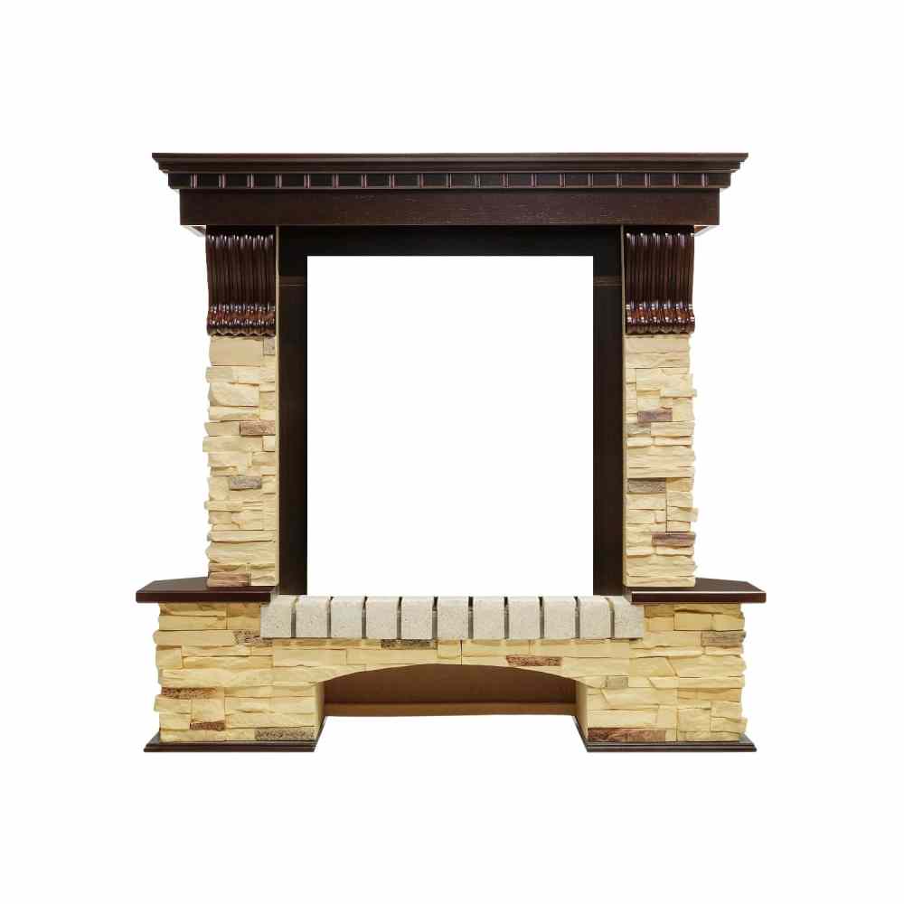 Каминокомплект Dimplex Pierre Luxe угловой - Темный дуб / Сланец (Высота 1050мм) с очагом Flagstaff