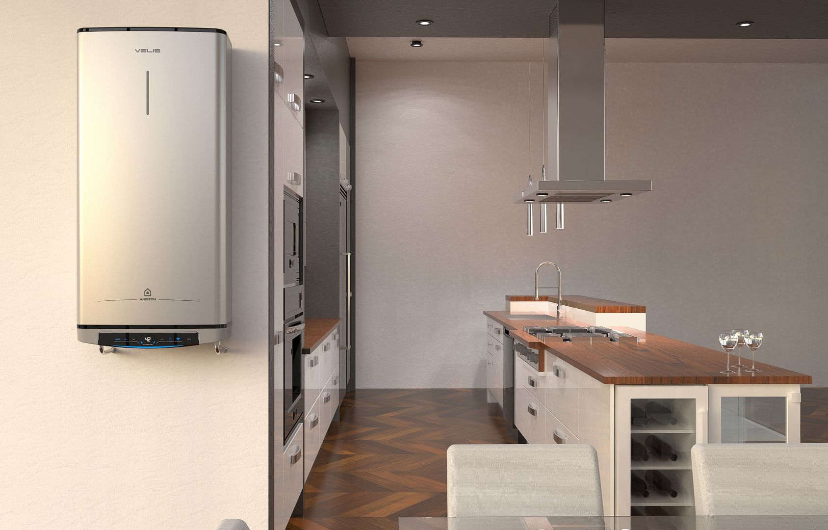 Электрический накопительный водонагреватель Ariston VELIS LUX ABSE DRY WIFI 100