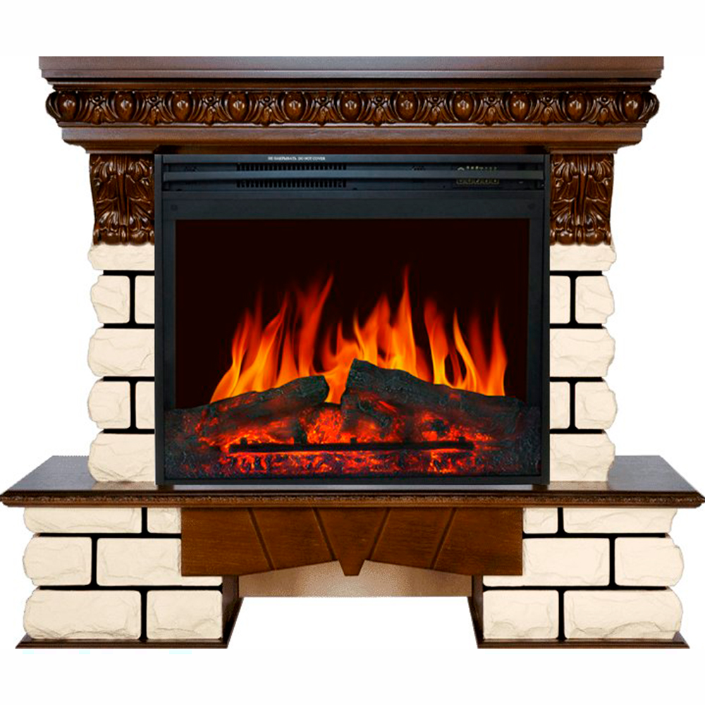 Каминокомплект Royal Flame  Pierre Luxe LORD - Темный дуб / Белый с очагом Jupiter FX New