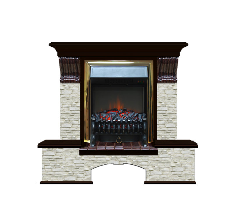 Каминокомплект Glenrich Бостон К Грот однотонный (Fobos brass) венге