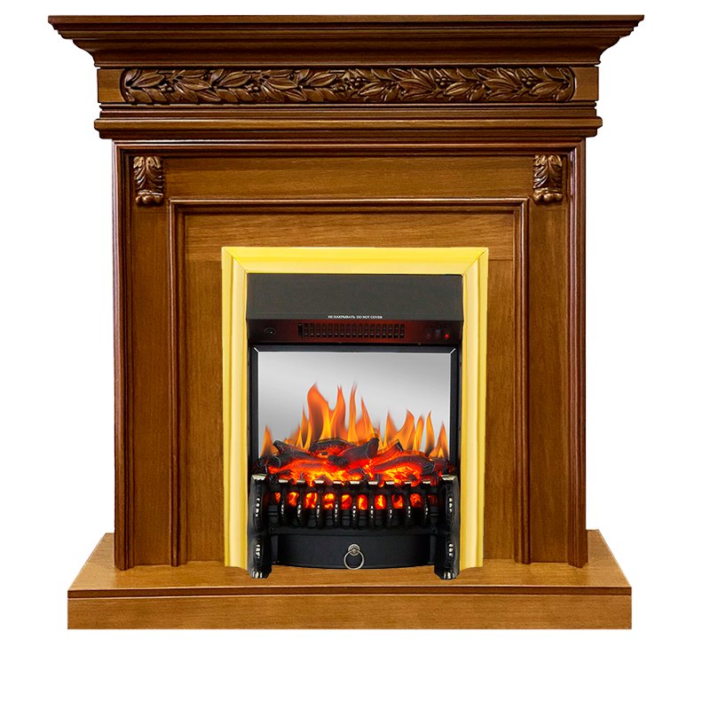 Каминокомплект Royal Flame  Valletta - Орех с очагом Fobos FX M Brass