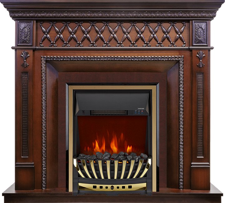 Каминокомплект Royal Flame  Alexandria - махагон коричневый антик с очагом Aspen Gold