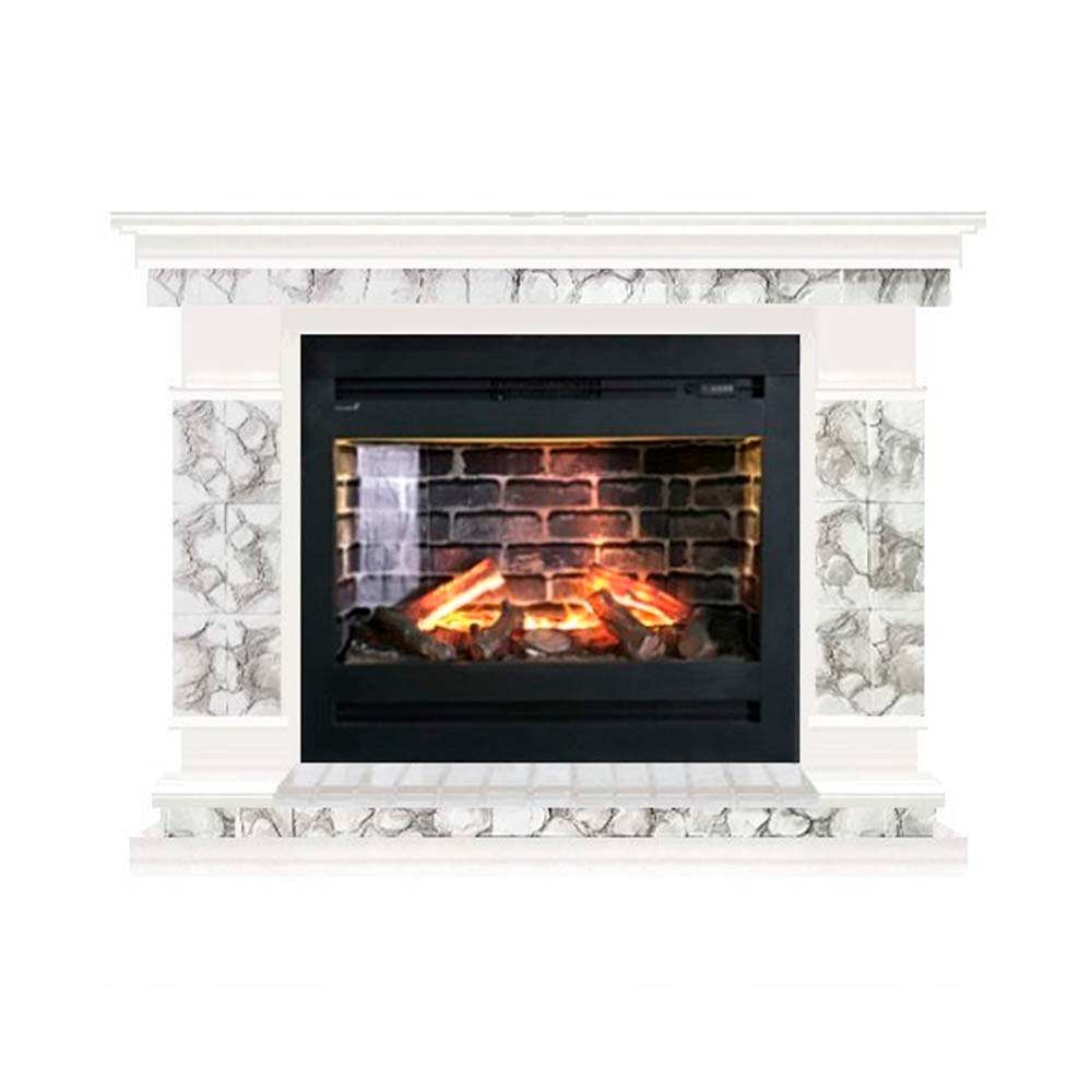 Каминокомплект Glenrich Лорд Rumba 3D белый шпон