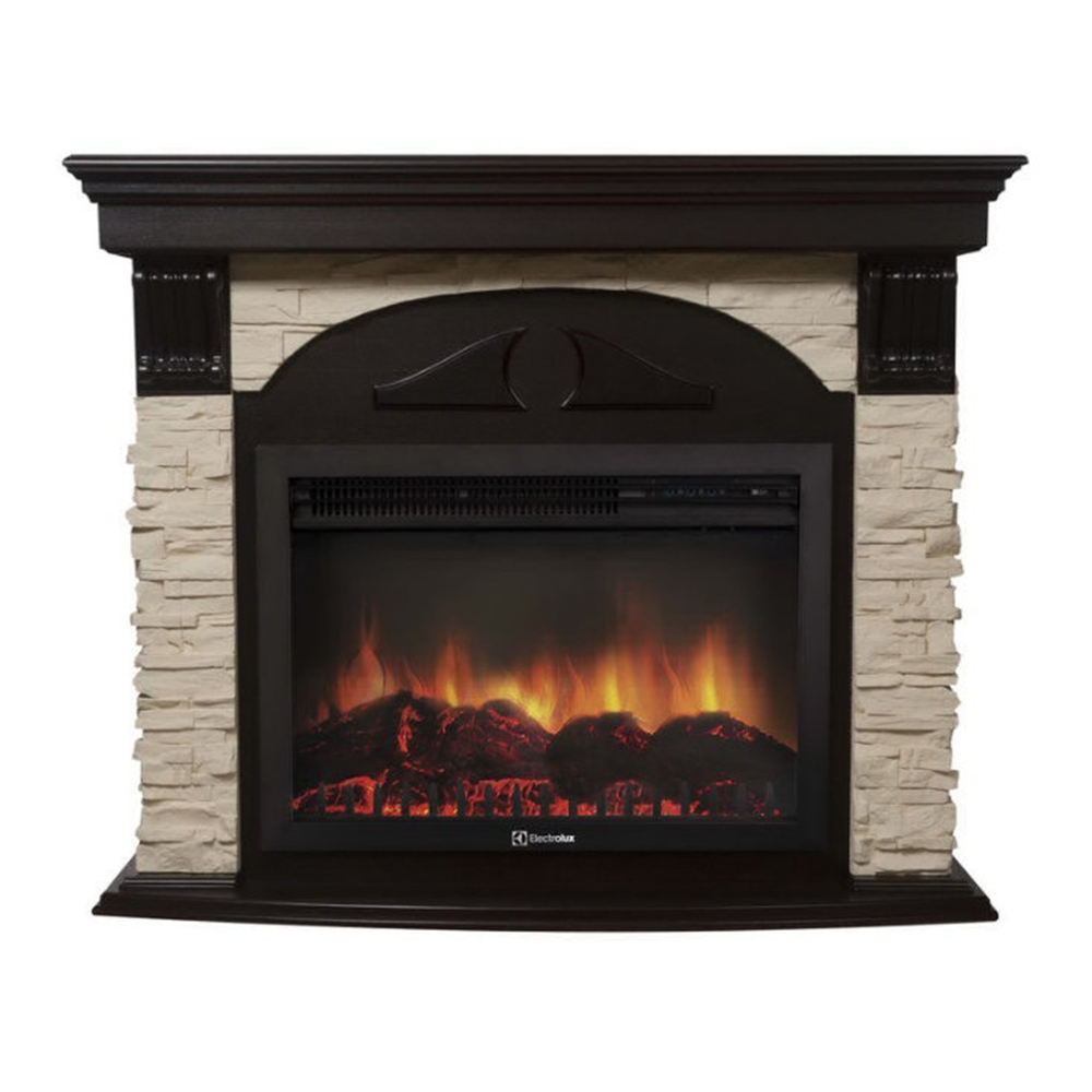 Каминокомплект Electrolux Torre 26/30U (угловой) с очагом EFP/P-3020LS камень слоновая кость, шпон венге