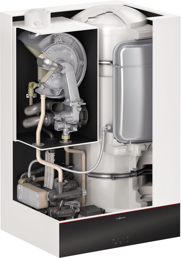 Настенный газовый котел Viessmann Vitodens 111-W 25 кВт со встроенным бойлером 46 л 7" дисплей (B1LF)