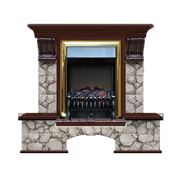 Каминокомплект Glenrich Бостон К Карелия (Fobos brass)