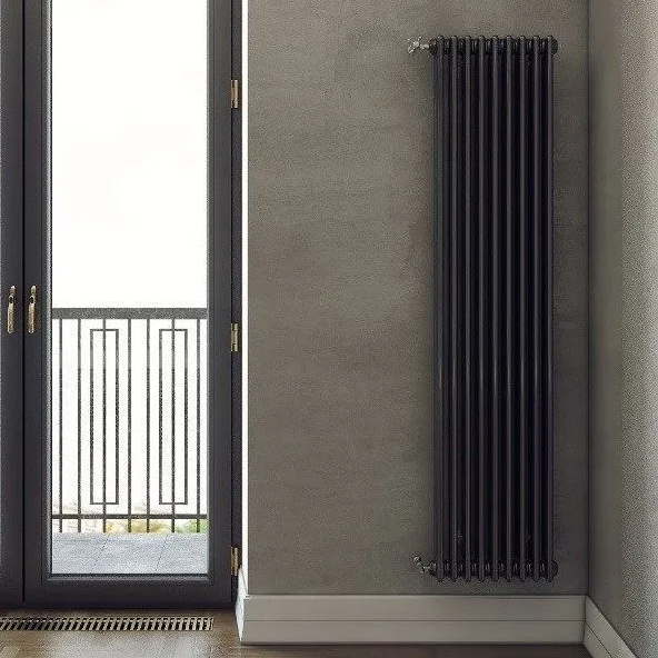 Стальной трубчатый радиатор Zehnder Charleston 2180, 12 секций (черный матовый)