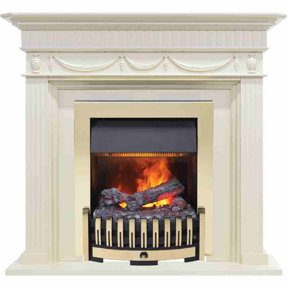 Каминокомплект Dimplex Corfu - Слоновая кость с очагом Danville Brass FB2