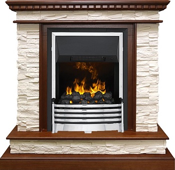 Каминокомплект Dimplex Calgary - Дуб / Сланец белый с очагом Flagstaff