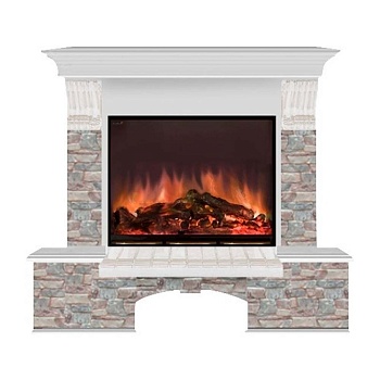 Каминокомплект Glenrich Бостон Arte 23 беленый дуб