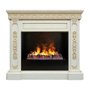 Электрокамин RealFlame Ekaterina WT 3D Cassette 630 + Black вставка