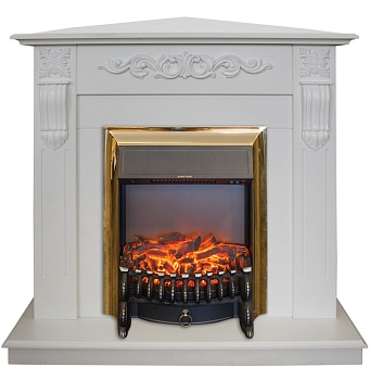 Электрокамин RealFlame Dominica Corner WT с  очагом Fobos Lux BR S