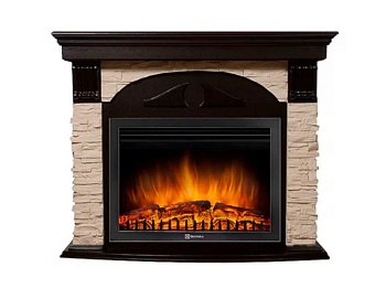 Каминокомплект Electrolux Torre 25U (угловой) с очагом EFP/P-2720RLS камень слоновая кость, шпон венге