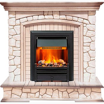 Каминокомплект Dimplex Preston - Белый/Слоновая кость с патиной с очагом Brookline Black