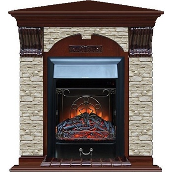 Каминокомплект Glenrich Арочный Грот однотонный угловой (Magestic)