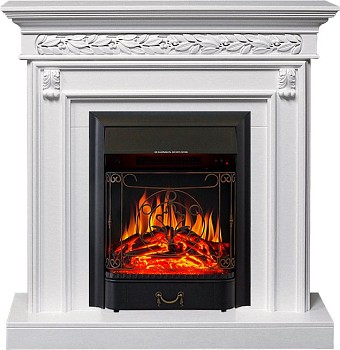 Каминокомплект Royal Flame  Valletta - Белый (Ширина 1040 мм) с очагом Majestic FX Black