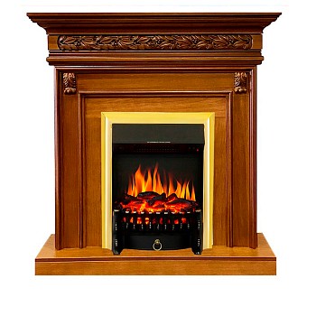 Каминокомплект Royal Flame  Valletta - Орех с очагом Fobos FX Brass