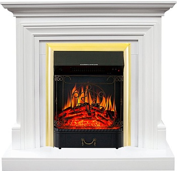 Каминокомплект Royal Flame  Bradford - Белый с очагом Majestic FX Brass