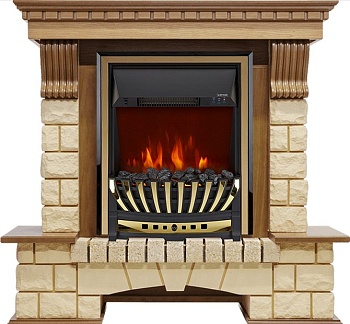 Каминокомплект Dimplex Pierre Luxe - Дуб / Шампань с очагом Aspen Gold