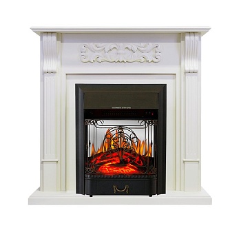 Каминокомплект Royal Flame  Venice - Фактурный белый с очагом Majestic FX M Black