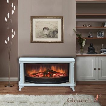 Каминокомплект Glenrich Версаль Rondo S86 мрамор белый