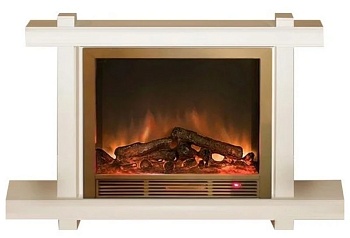 Каминокомплект Glenrich Капри Delux Sharm33 brass слоновая кость