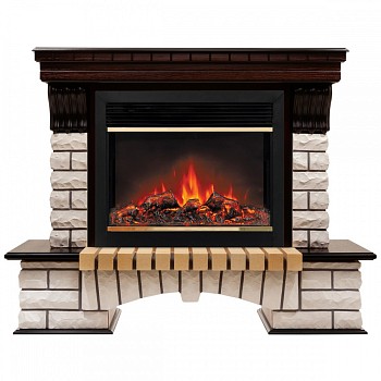 Электрокамин RealFlame Country 26 AO с очагом Moonblaze Deluxe Brass
