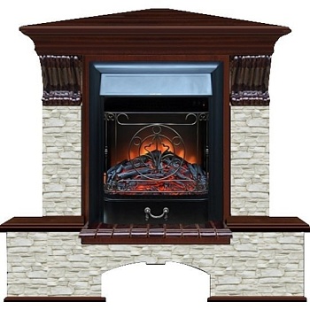 Каминокомплект Glenrich Бостон К угловой (Magestic black) дуб