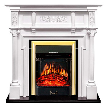 Каминокомплект Royal Flame  Oxford - Белый с очагом Majestic FX Brass