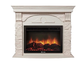 Каминокомплект Electrolux Torre 26/30S с очагом EFP/P-3020LS камень белый, шпон белёный дуб
