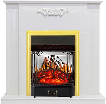 Каминокомплект Royal Flame  Lumsden - Белый дуб с очагом Majestic FX M Brass