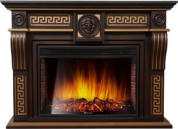 Каминокомплект Electrolux Vittoriano 30 с очагом EFP/P-3320RLS темный дуб с золотой патиной