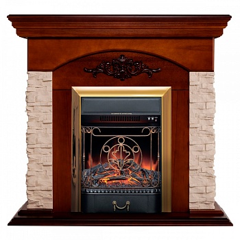 Электрокамин RealFlame  Neapolis NT с очагом Majestic Lux Brass