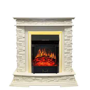 Каминокомплект Royal Flame  Luzern - Слоновая кость с очагом Majestic FX Brass
