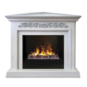 Электрокамин RealFlame  Leticia Corner 26 WT с очагом 3D Cassette 630 + Black вставка