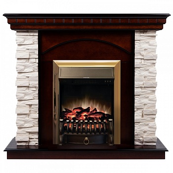 Электрокамин RealFlame  Elford AO с очагом Fobos Lux Brass