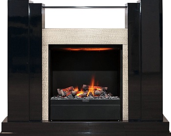 Каминокомплект Dimplex Rockwell - Черный лак, слоновая кость с очагом Albany
