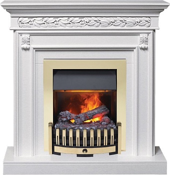 Каминокомплект Dimplex Valletta - Белый (Ширина 1040 мм) с очагом Danville Brass FB2